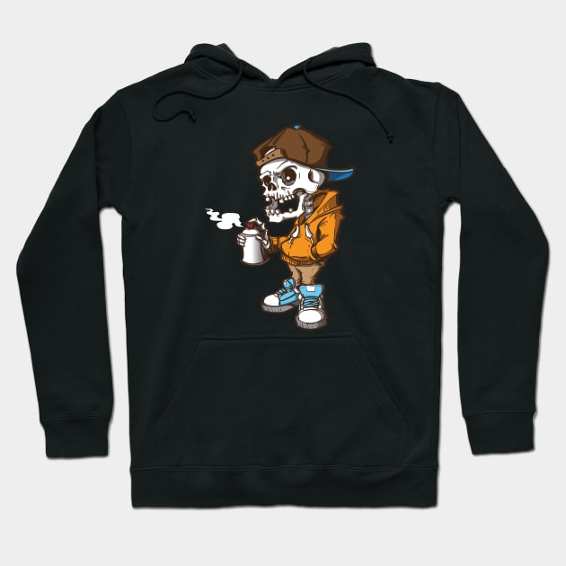 Dope Skeleton Graffiti Character Hoodie by PhatStylez